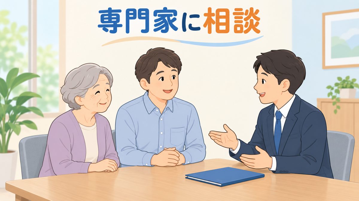 話せたあとに:お金と相続の備えは専門家へ