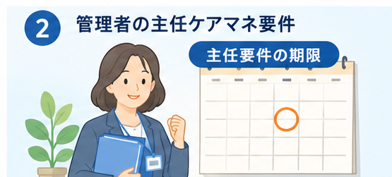 管理者の主任ケアマネ要件と経過措置の期限